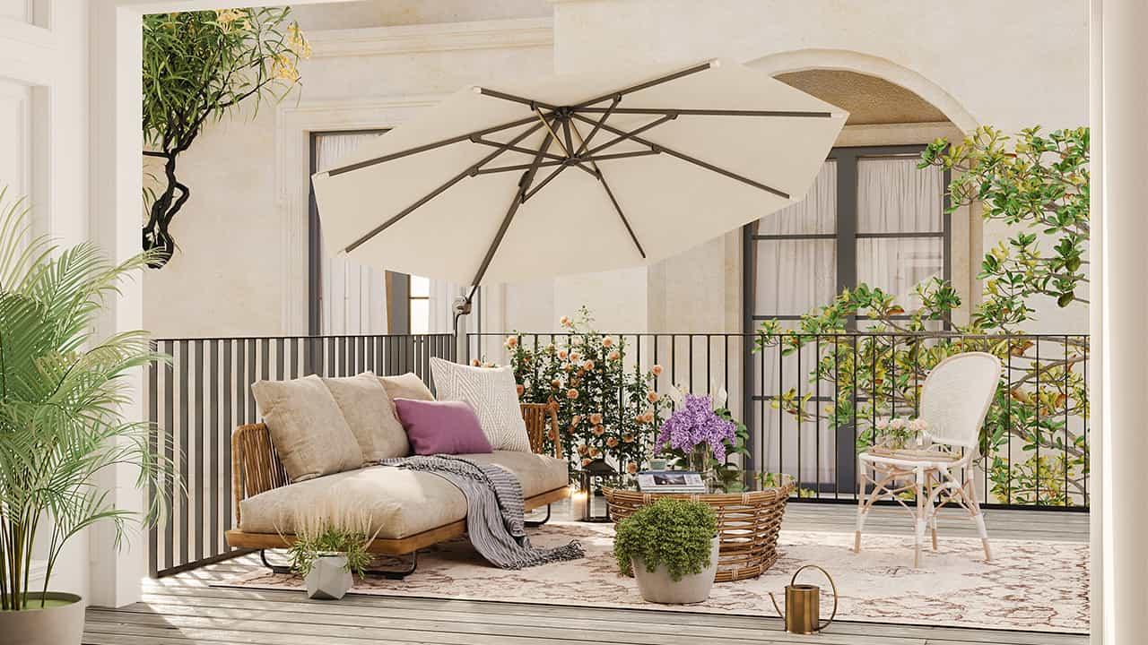 backyard patio umbrella ideas 7/9 FT Wooden Umbrella, Market Table Parasol with Rope Pulley Lift, 8 Ribs, Adjustable Heights, Outdoor Umbrella for Garden Pool (Size : 210cm/7ft) : Patio, Lawn & Garden perfectly positioned shade is always within reach. Compact Market Umbrellas & Shade