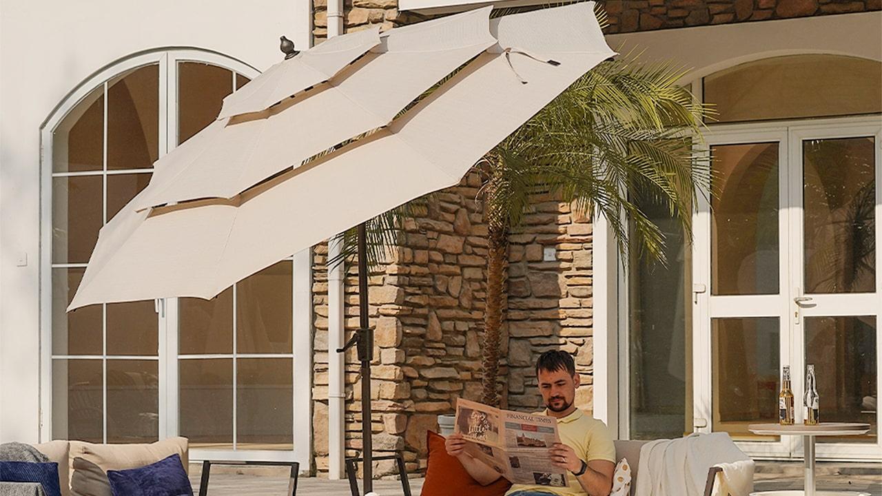 best patio umbrella on the market Choice Products 10ft Outdoor Steel w/ Crank, Tilt Push Button, 6 Ribs Designed for comfort and functionality The Best Affordable Market Umbrellas