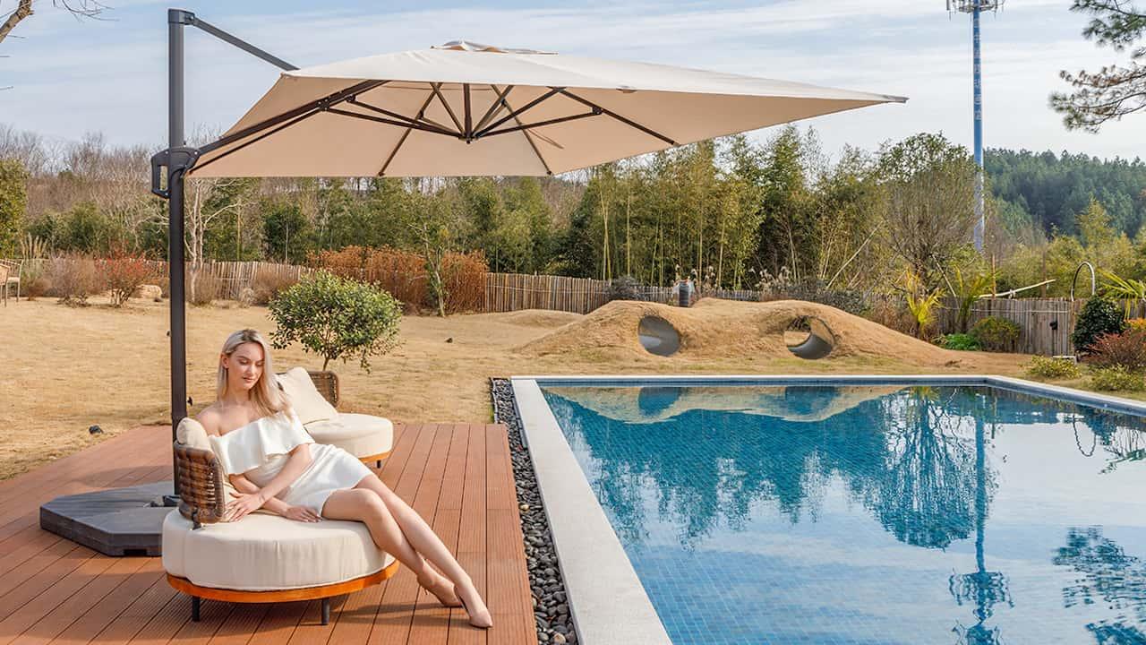 best cantilever patio umbrella 2022 Stepless Tilt Included with a fillable base Shade Your Space in Style
