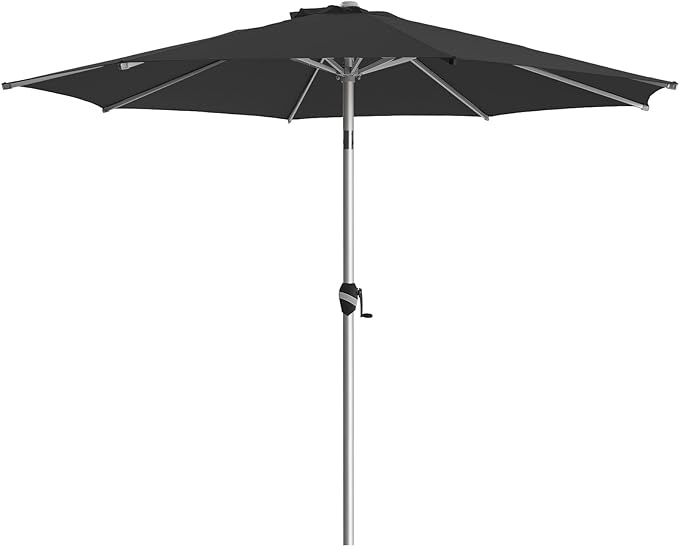 BLUU Aluminum Outdoor Patio Umbrella, 5-YEAR Fade-Resistant Outdoor Market Patio Table Umbrella with Push Button Tilt, for Pool, Deck, Garden and Lawn