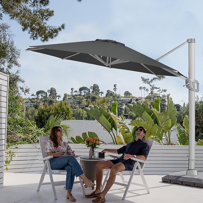 BLUU BANQUET 12ft Aluminum Patio Umbrella Cantilever Offset Umbrella 6 BLUU BANQUET 12ft Aluminum Patio Umbrella Cantilever Offset Umbrella 6