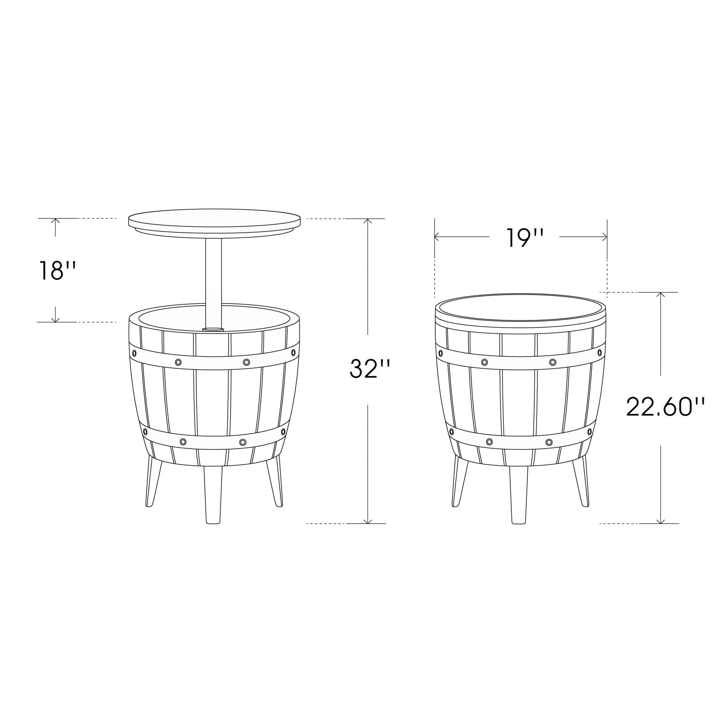 Bluu Outdoor Cool Bar Table