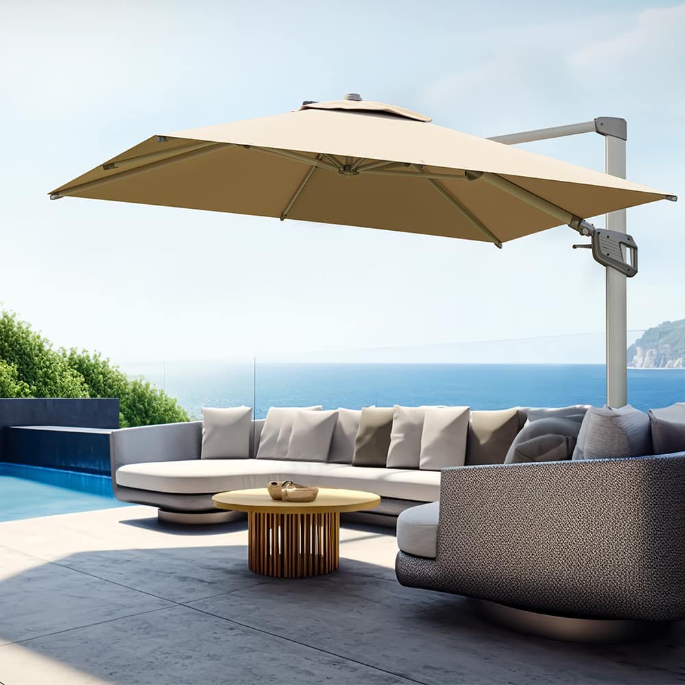 Bluu Redwood Pro Cantilever Umbrella Rectangular 1-Tier