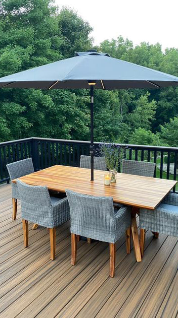 patio umbrella with solar lights