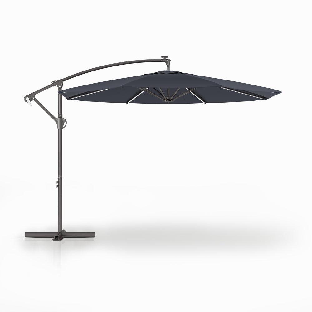 Bluu Solar LED Banyan Pro Offset Hanging Umbrella - Bluu