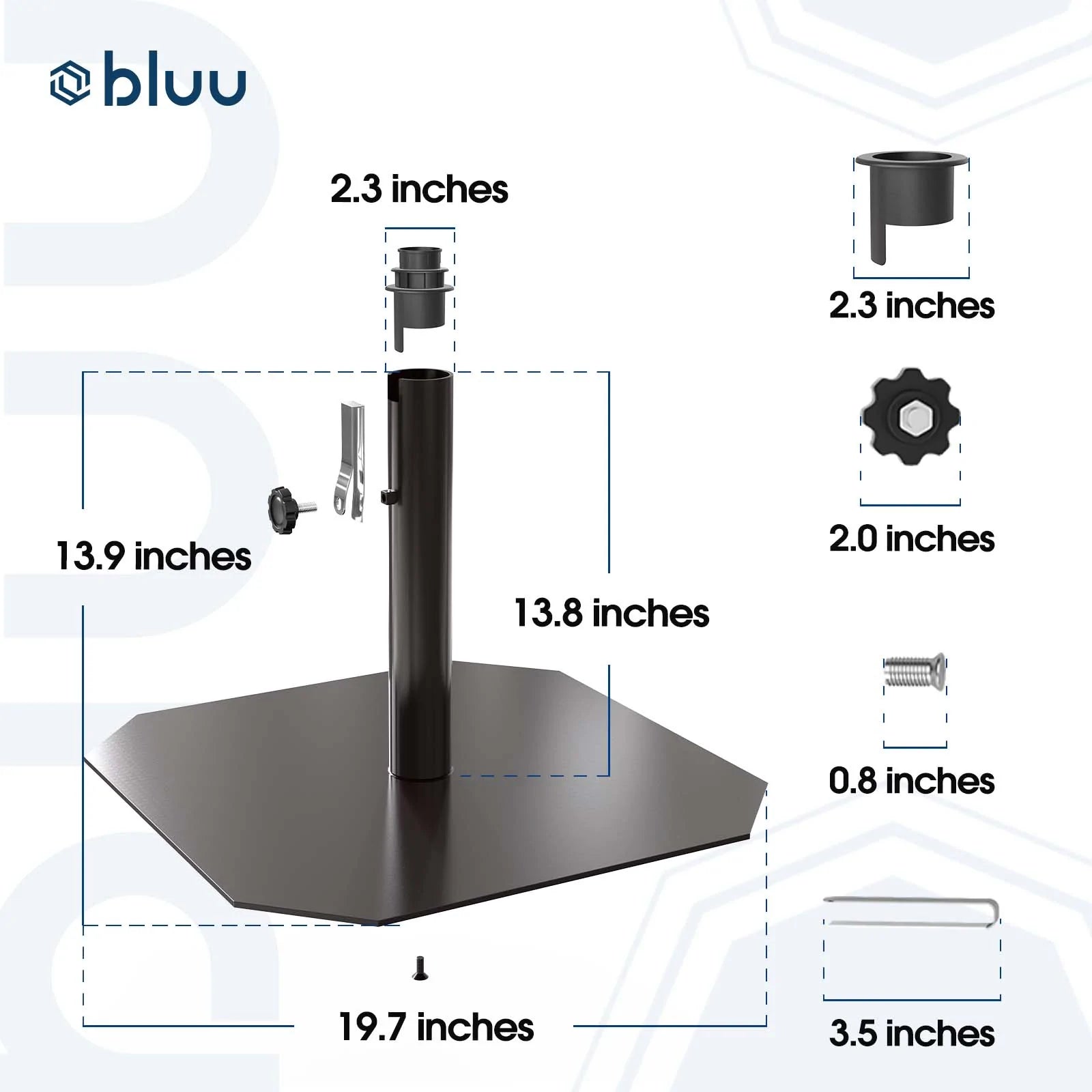 Bluu Iron Weight Base for Market Umbrella - Bluu