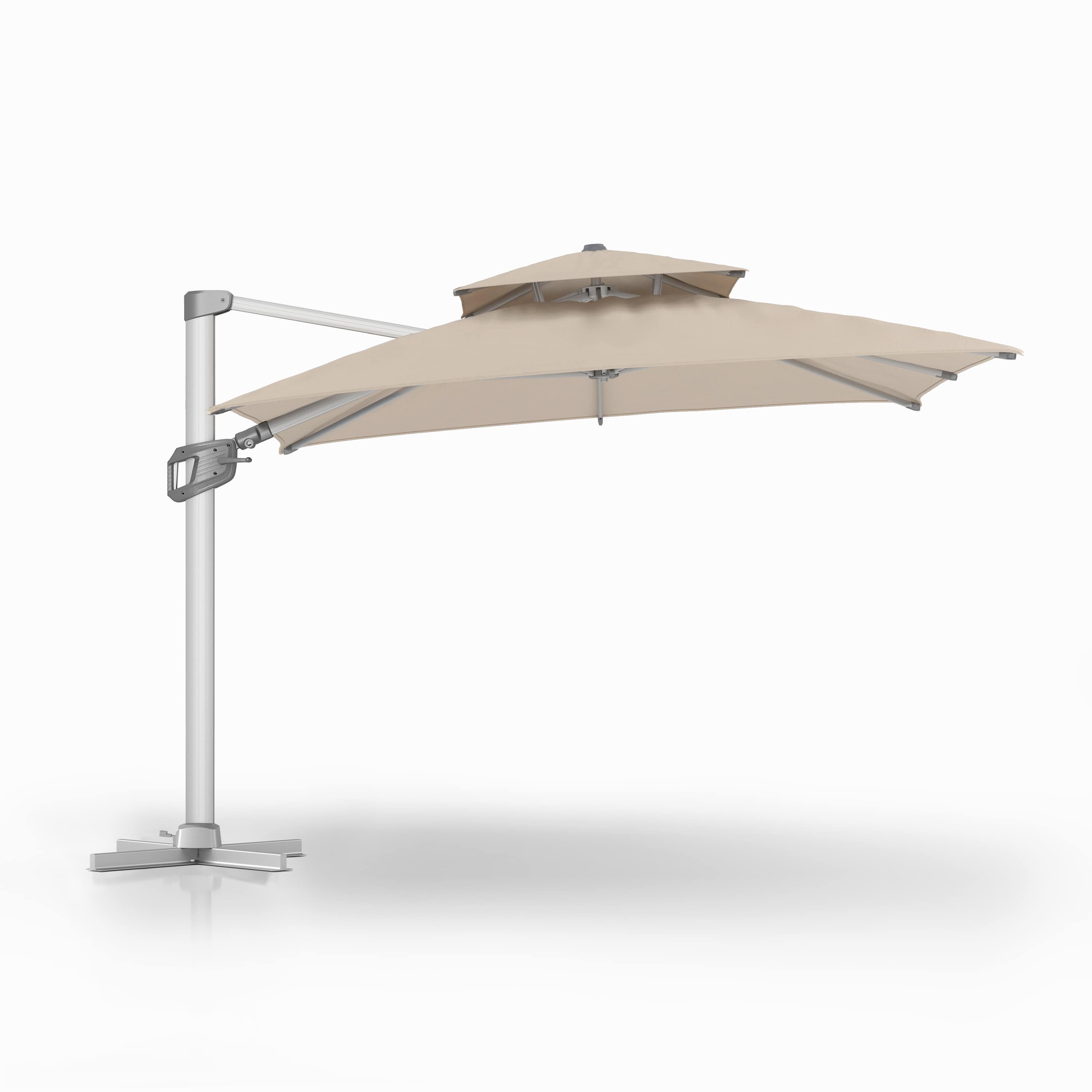 Bluu Redwood Pro Cantilever Umbrella Rectangular 2-Tier