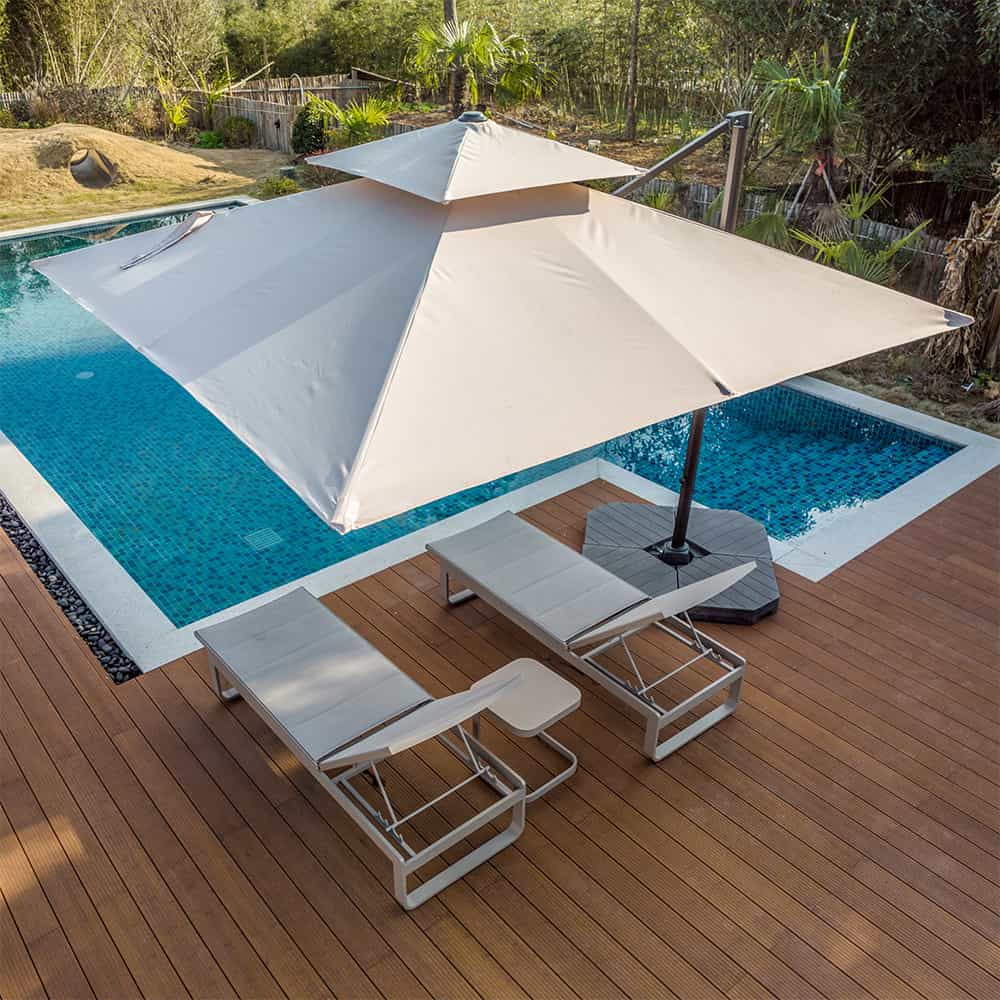 Bluu Sequoia Pro Cantilever Umbrella Rectangular 2-Tier