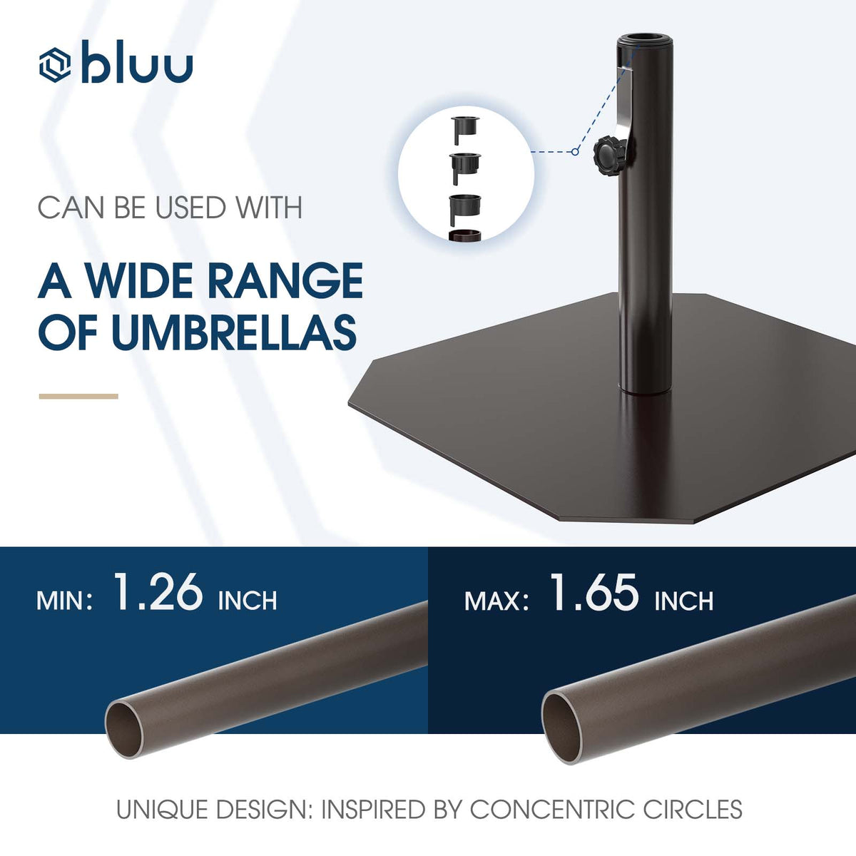 Durable Cast Iron Umbrella Base for Market Umbrellas Bluu