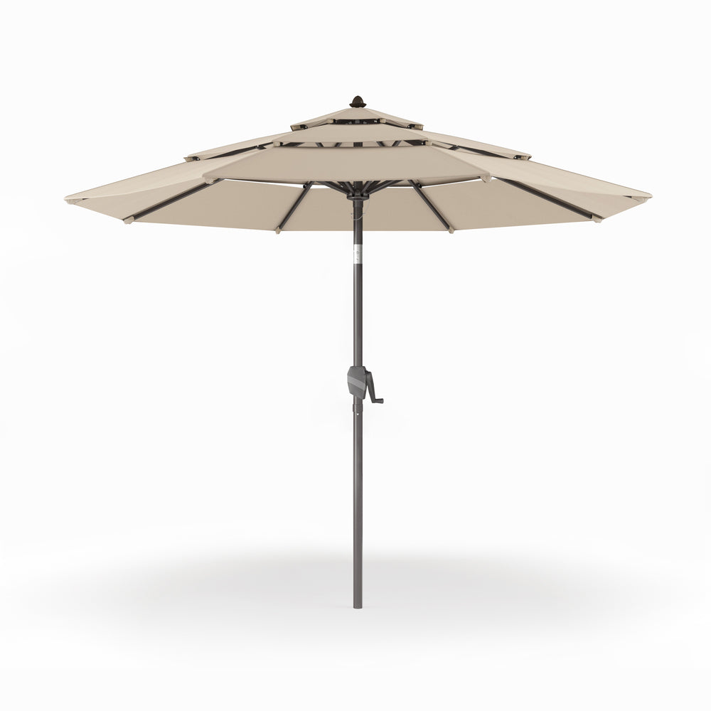 9 Ft 3 Tier Heavy Duty Wind Resistant Patio Umbrella