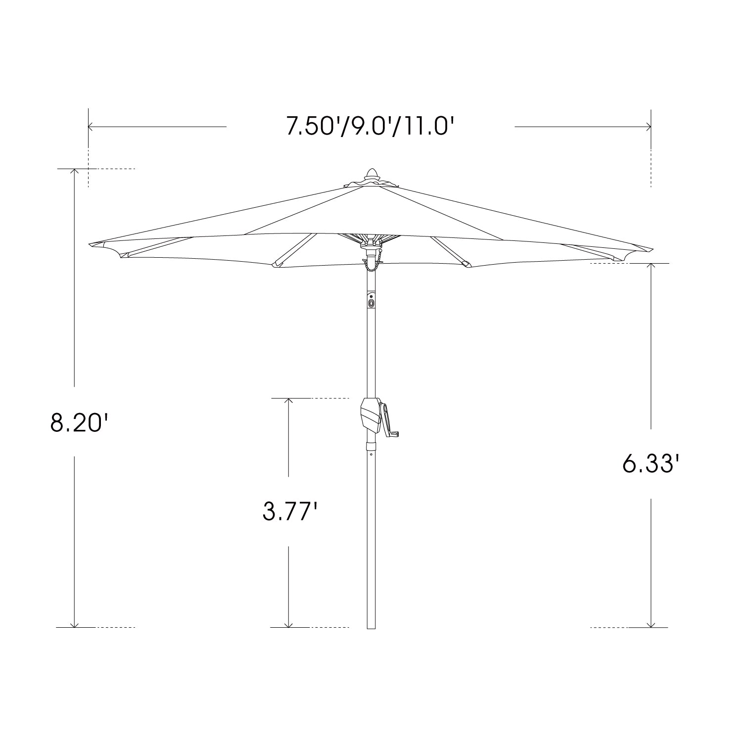 Bluu Maple Pro Market Umbrella 1-Tier