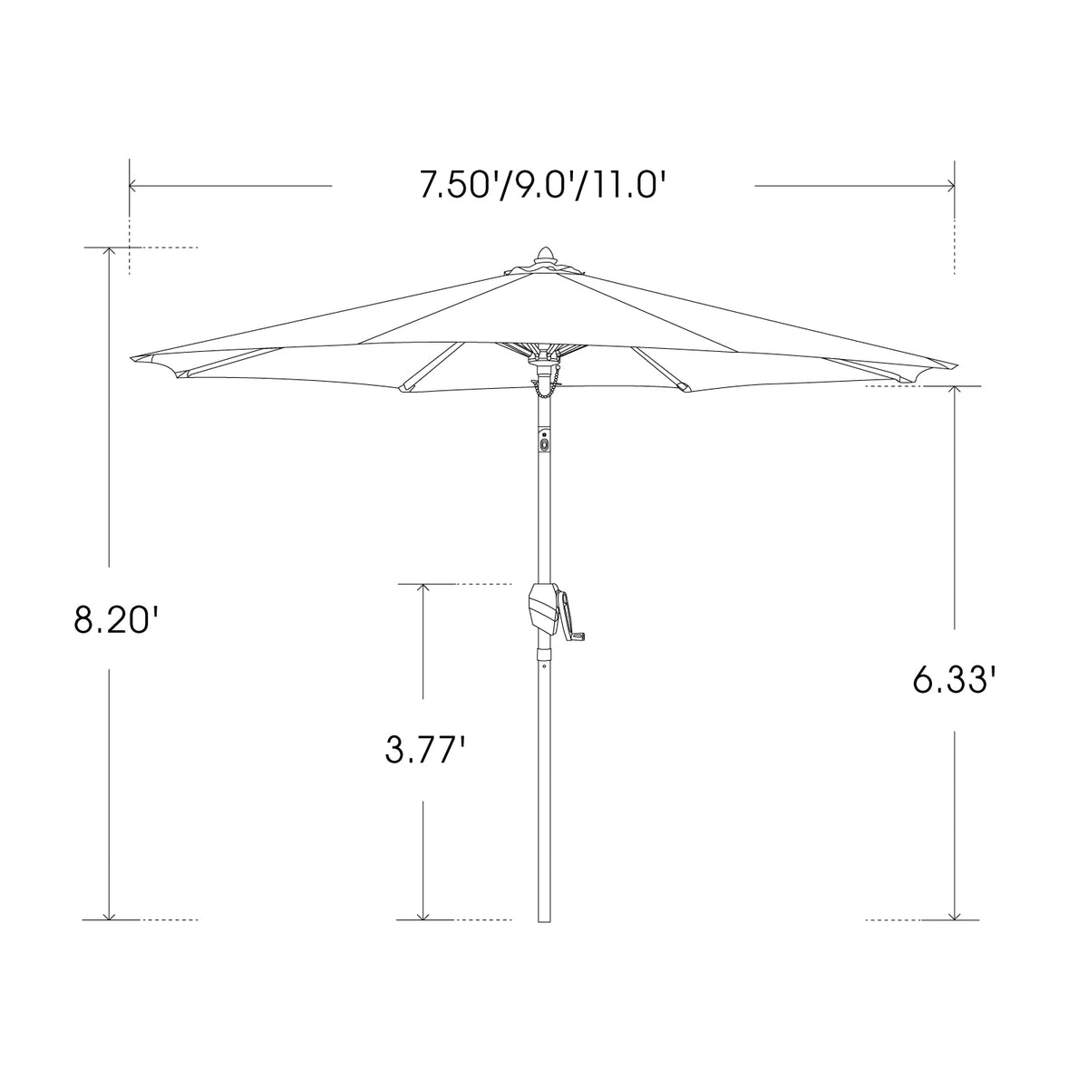 Premium Quality Patio Table Umbrella | Bluu Maple Pro Market Umbrella