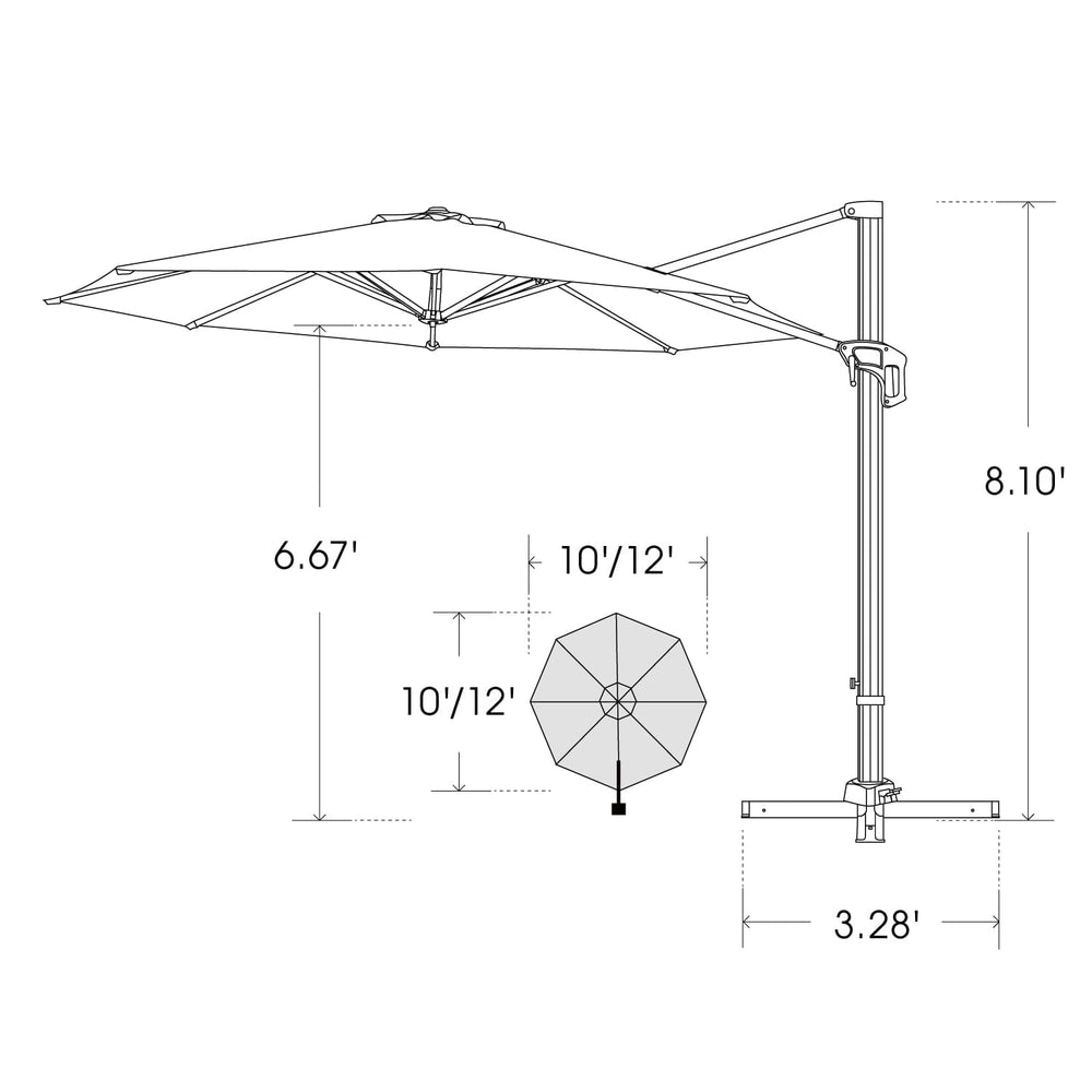 Round Large Cantilever Patio Umbrella | Bluu Sequoia