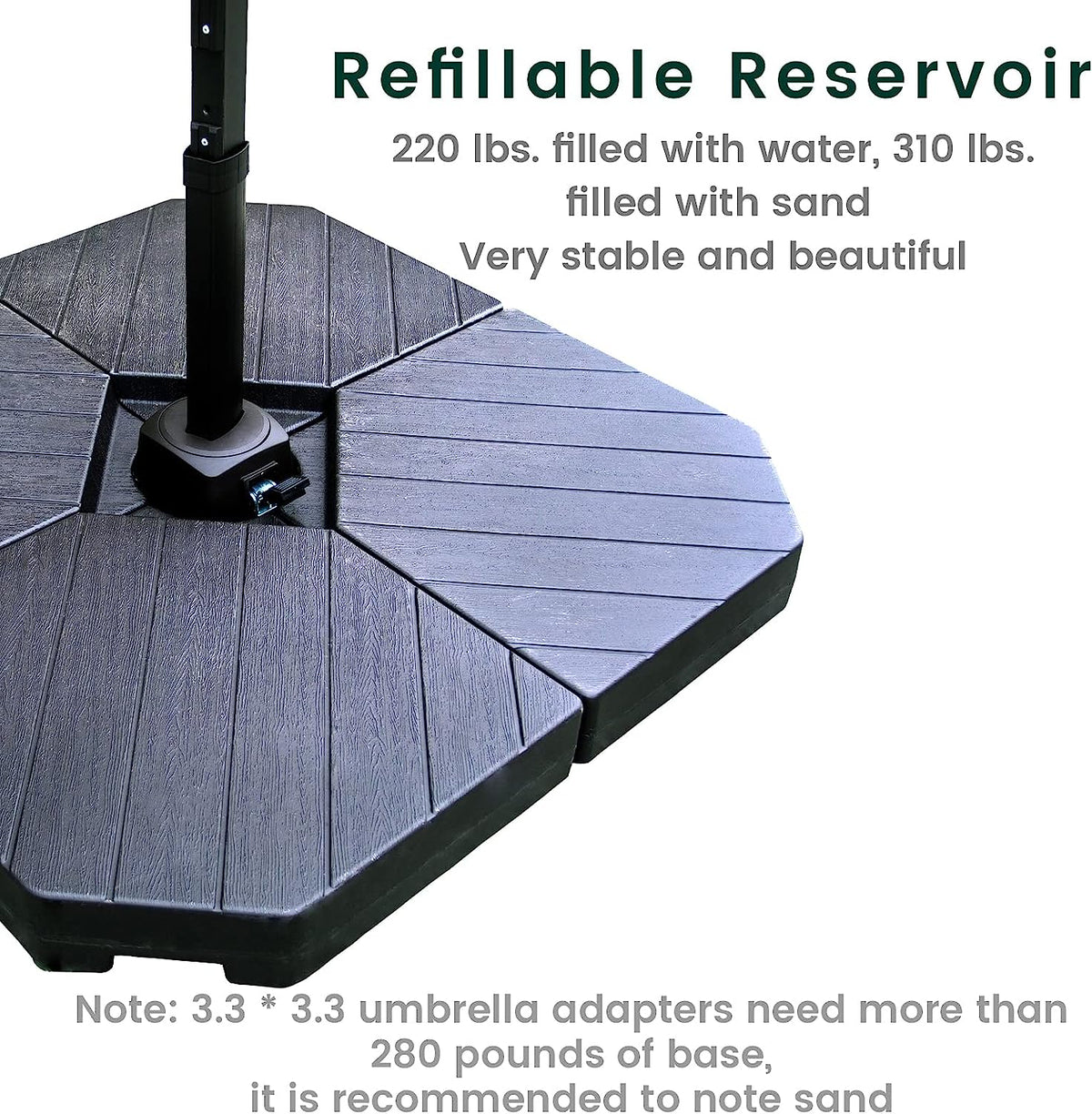 Weighted Cantilever Umbrella Base High Capacity Bluu