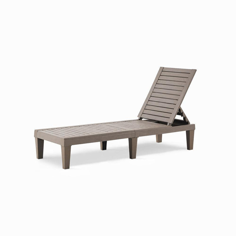 Resin Modern Outdoor Chaise Lounge in Grey Bluu