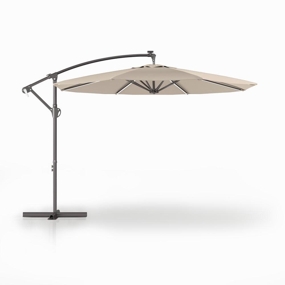 Bluu Solar LED Banyan Pro Offset Hanging Umbrella - Bluu