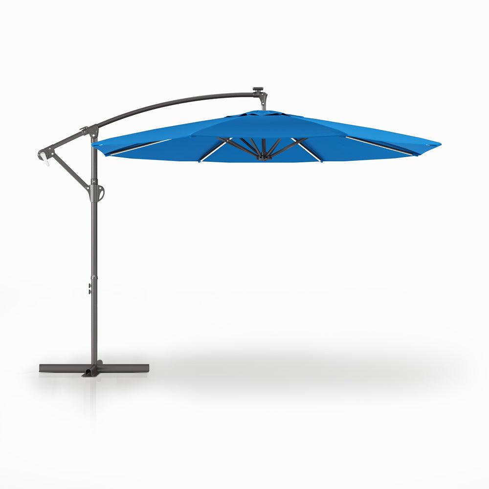 Bluu Solar LED Banyan Pro Offset Hanging Umbrella - Bluu