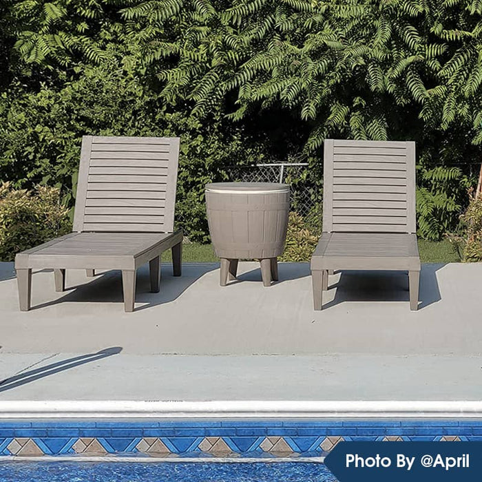 Resin Modern Outdoor Chaise Lounge in Grey Bluu