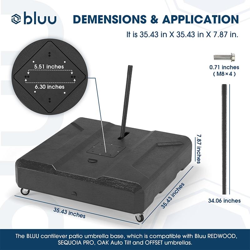 Bluu Mobile Base for Cantilever Umbrella - Bluu