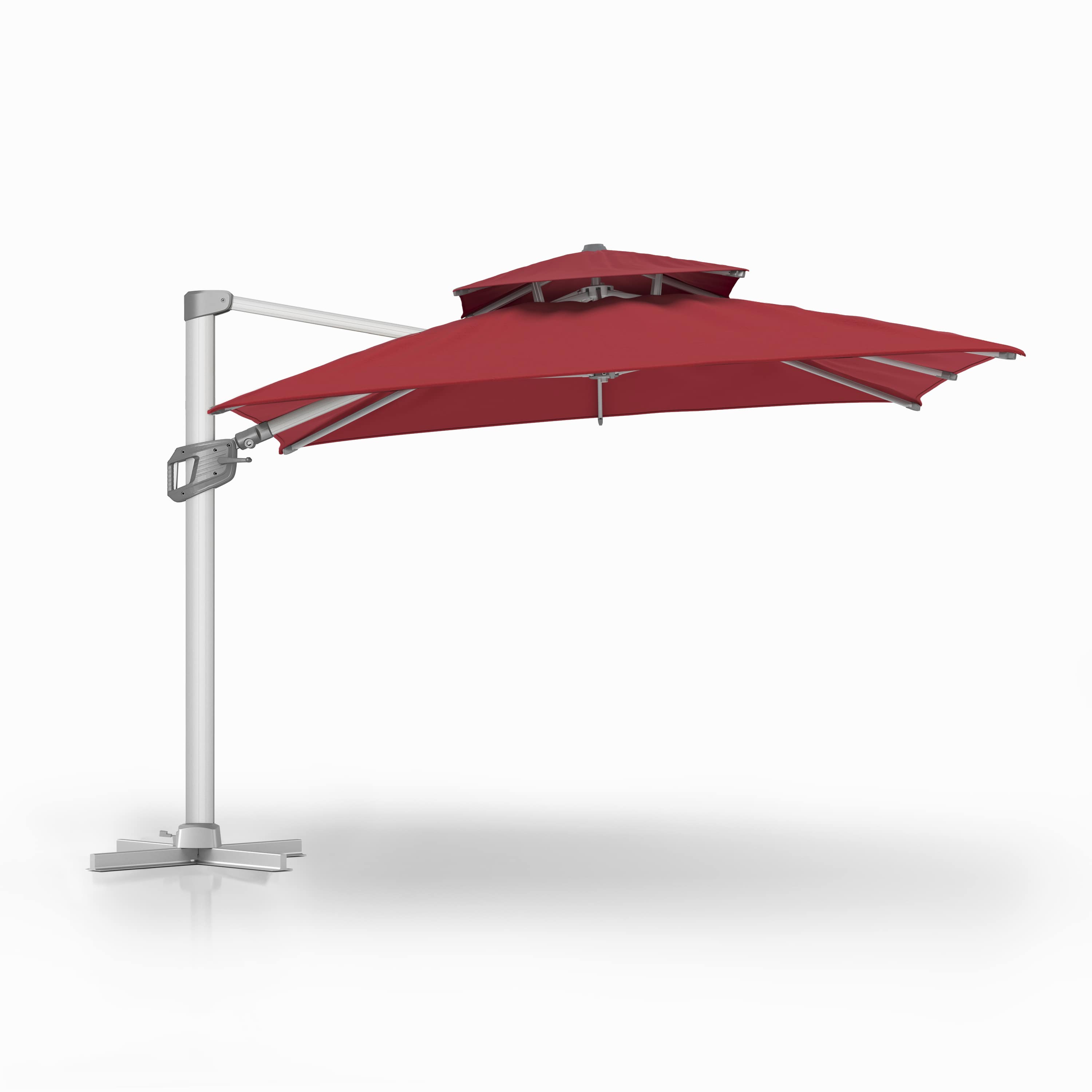Bluu Redwood Pro Cantilever Umbrella Rectangular 2-Tier