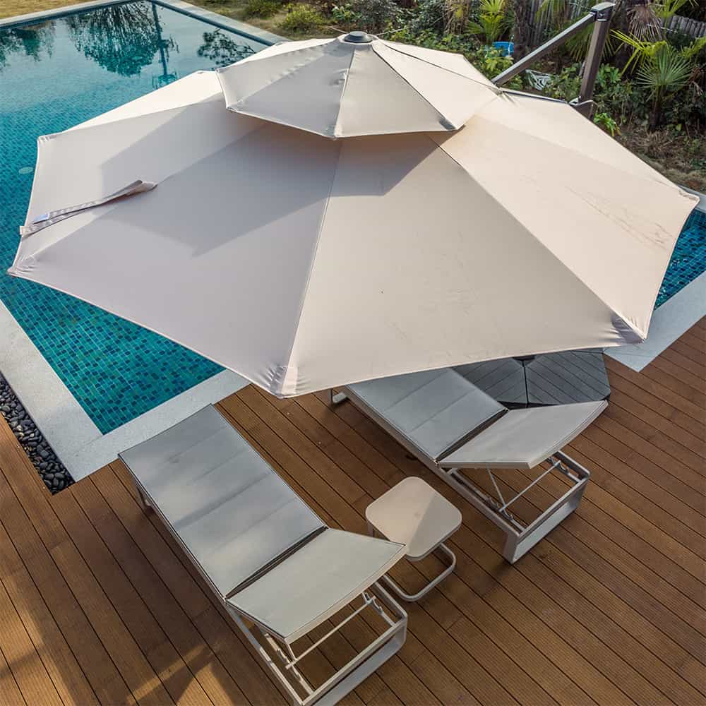 Bluu Sequoia Pro Cantilever Umbrella Round 2-Tier